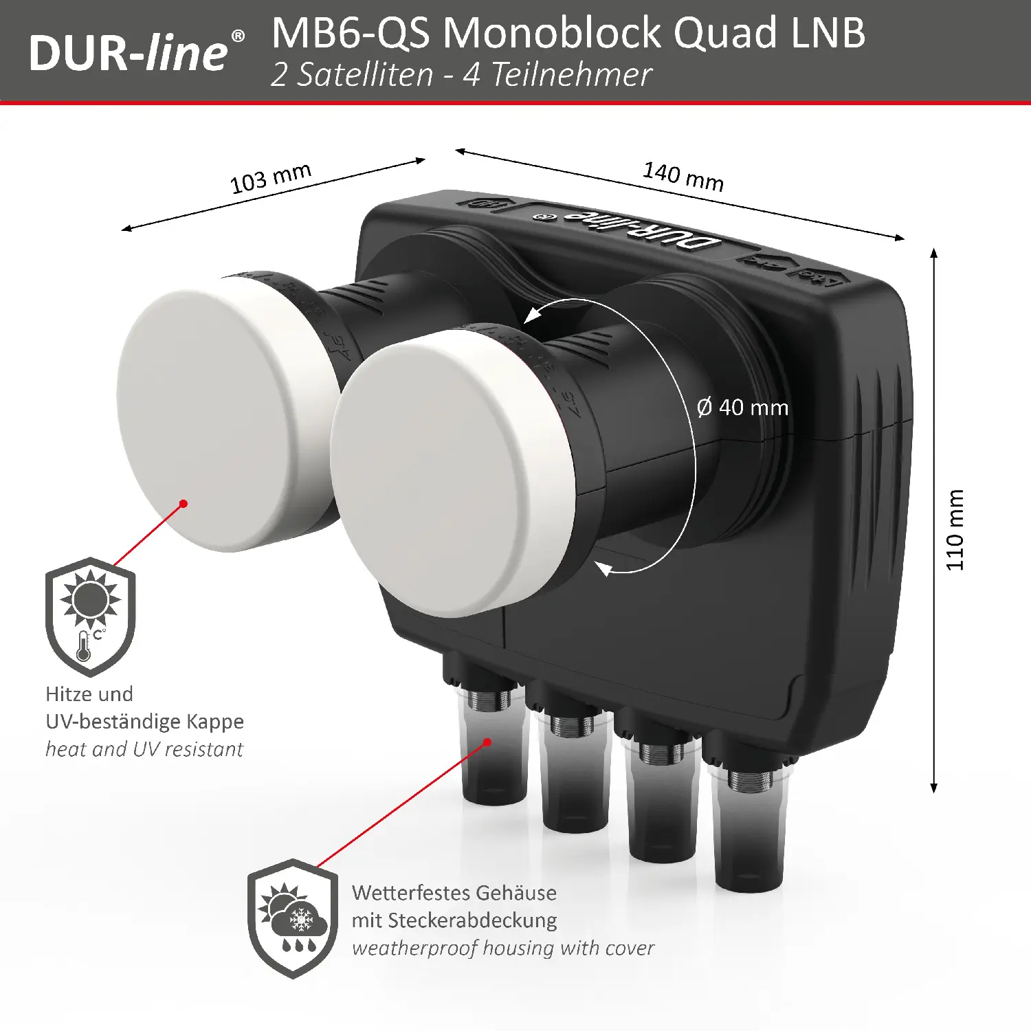 DUR-line Monoblock Quad LNB